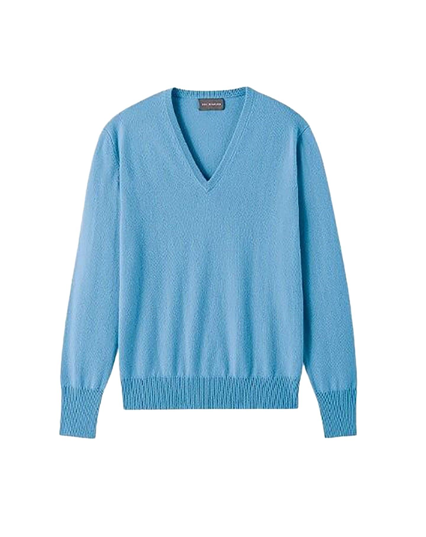 Pull col V en cachemire -  Aqua