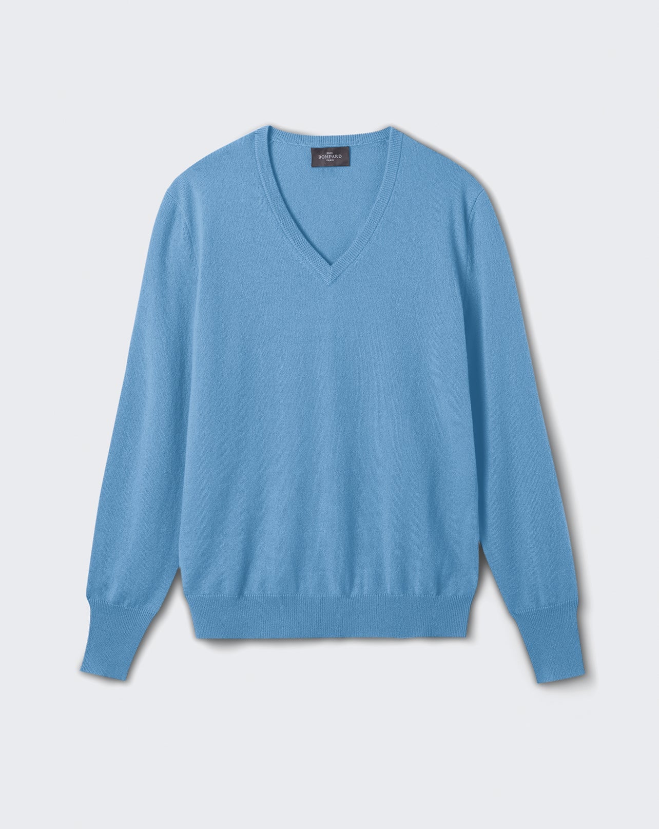 RECO130Pull Col V Classique - Bleu Glaz