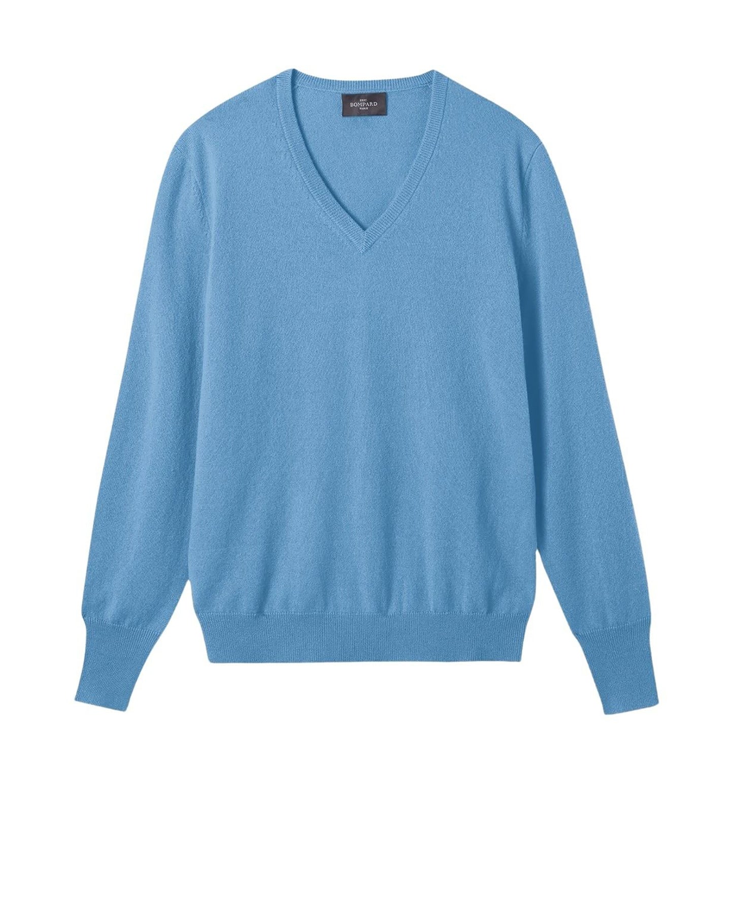 RECO130Pull Col V Classique - Bleu Glaz