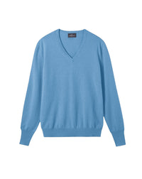 V-neck cashmere jumper - Glaz Blue