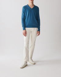 RECO130Pull Col V Classique - Bleu Uniforme