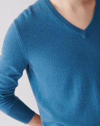 RECO130Pull Col V Classique - Bleu Uniforme