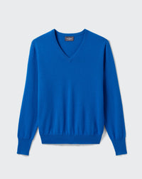 RECO130Pull Col V Classique - Bleu Pigment