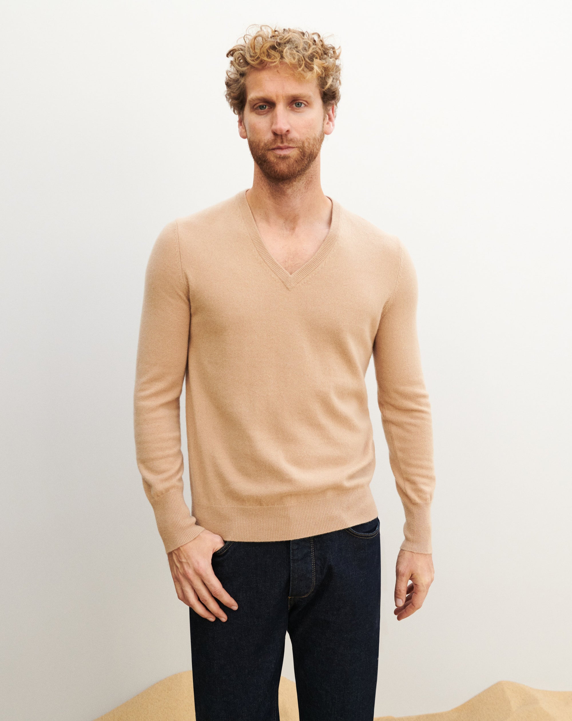 RECO130Pull Col V Classique - Pampas