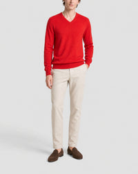 V-neck cashmere jumper - Feu