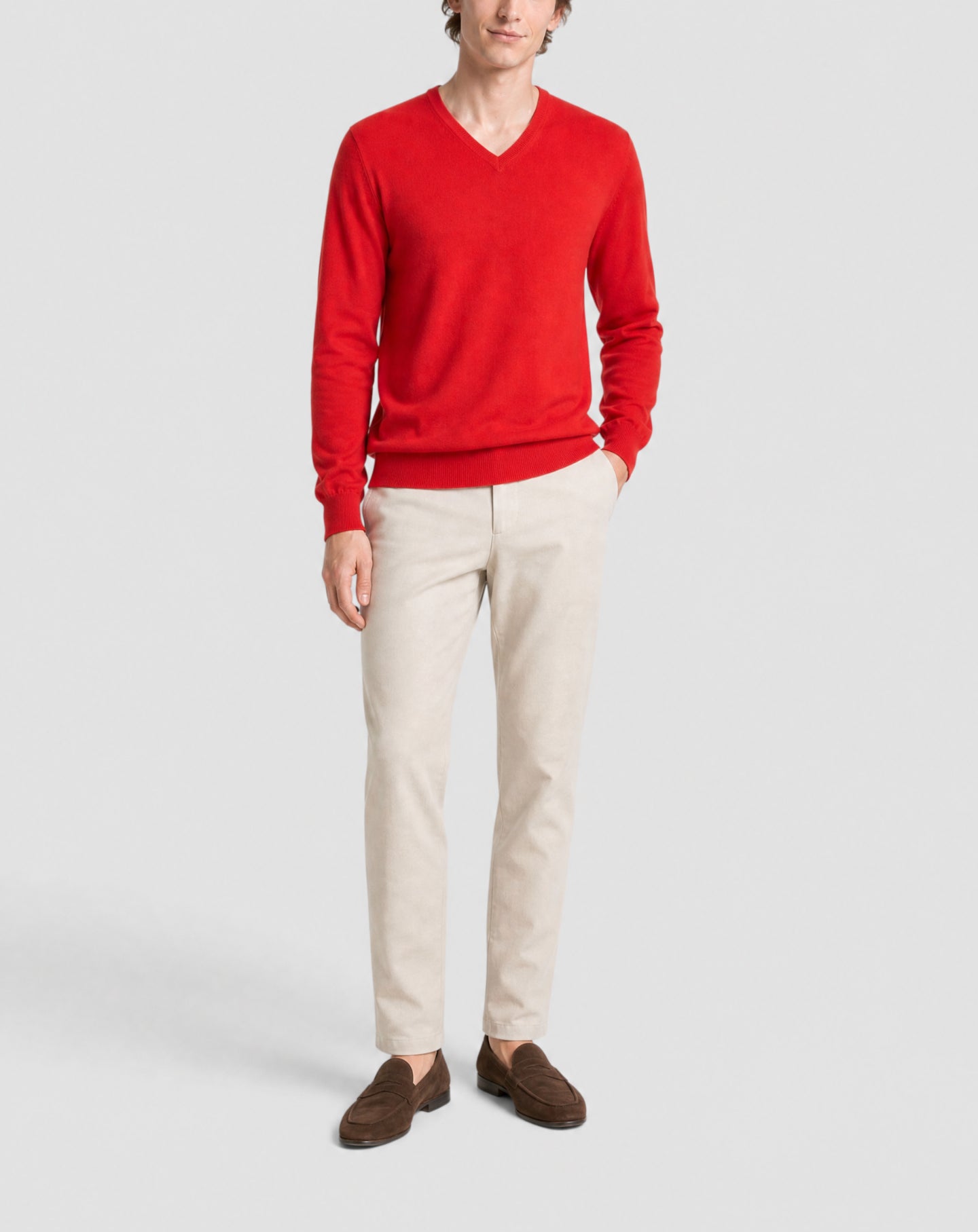V-neck cashmere jumper - Feu
