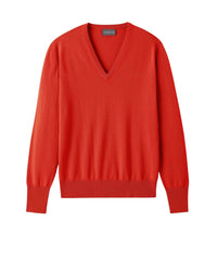 V-neck cashmere jumper - Cinabre