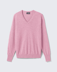 RECO130Pull Col V Classique - Rose Loukoum