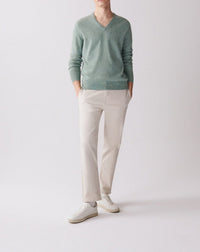 RECO130Pull Col V Classique - Feuille