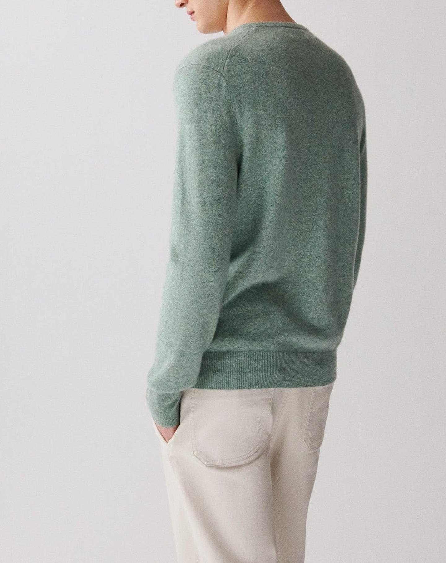 RECO130Pull Col V Classique - Feuille