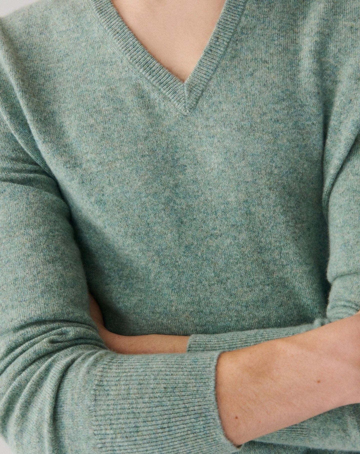 RECO130Pull Col V Classique - Feuille