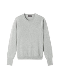 Pull col rond cintré à fentes en cachemire -  Gris Argente