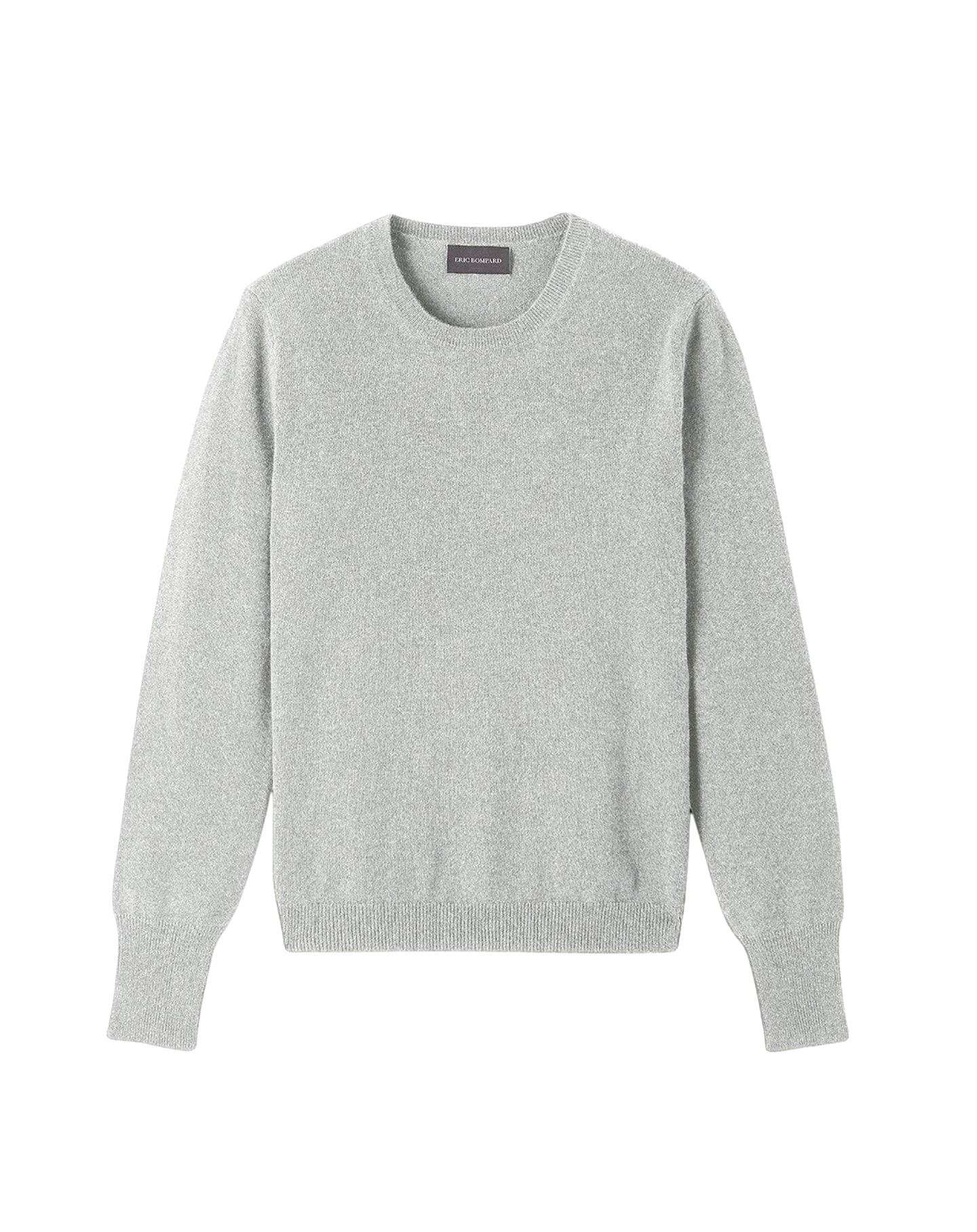 Pull col rond cintré à fentes en cachemire -  Gris Argente