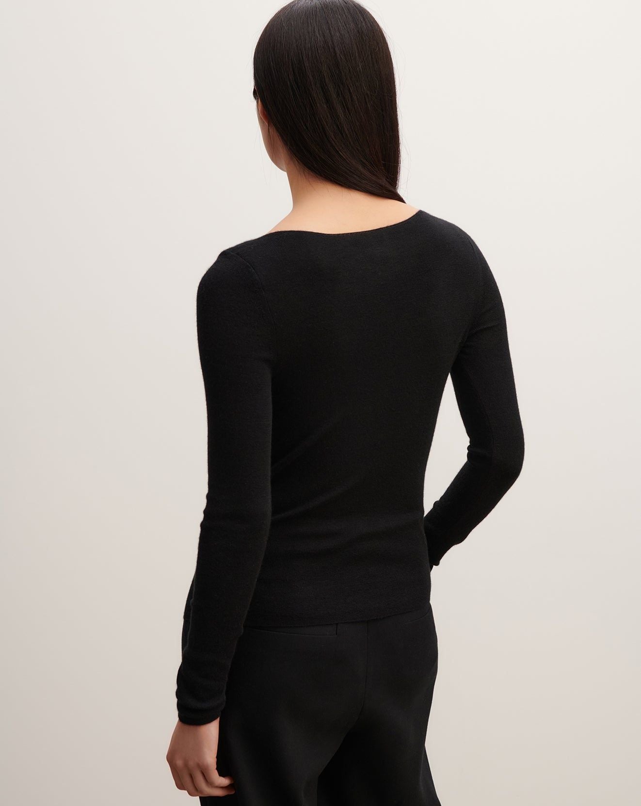 RECO75Ras De Cou Décolleté Danseuse Fentes Poignets - Noir