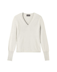 Fitted V-neck cashmere jumper - Natural