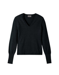 Fitted V-neck cashmere jumper - Black