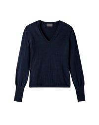 Fitted V-neck cashmere jumper - Navy