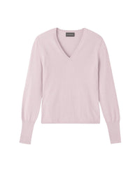 Fitted V-neck cashmere jumper - Cherry