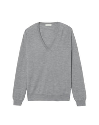 Ultra-fine V-neck cashmere jumper - Flannel