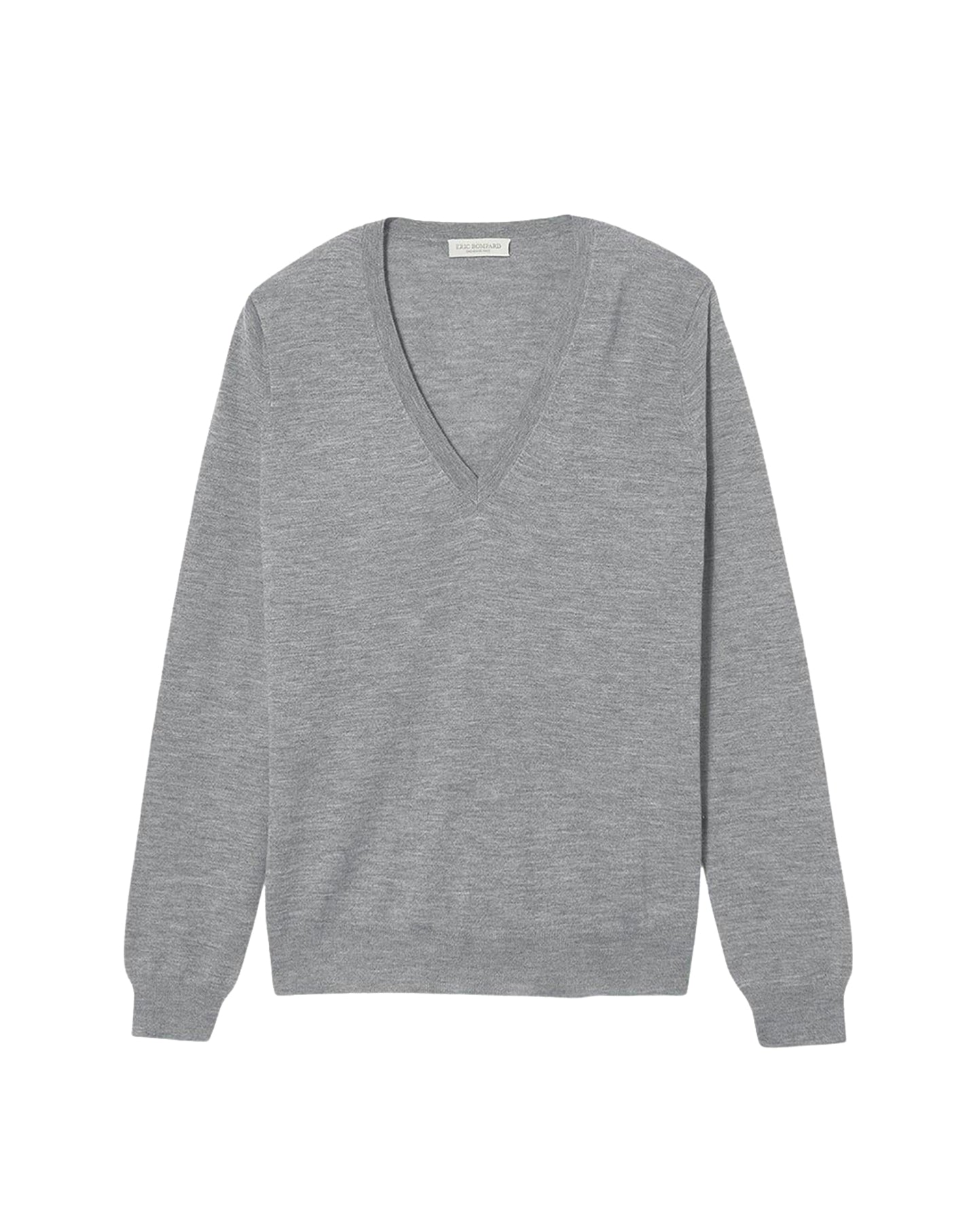 Ultra-fine V-neck cashmere jumper - Flannel