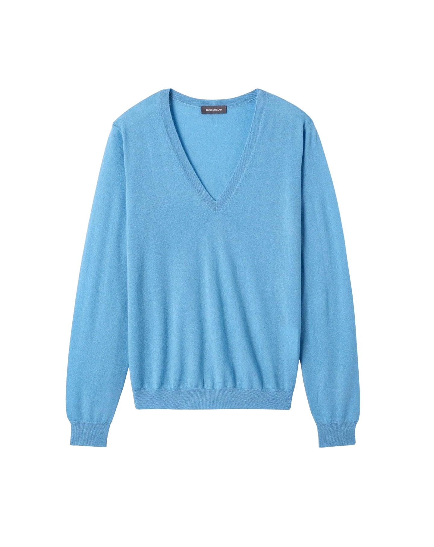Ultra-fine V-neck cashmere jumper - Aqua