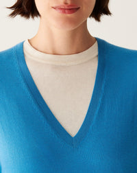 RECO110Pull Col V Ultrafin - Bleu Caldero