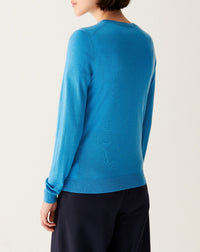 RECO110Pull Col V Ultrafin - Bleu Caldero