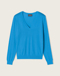 RECO110Pull Col V Ultrafin - Bleu Caldero