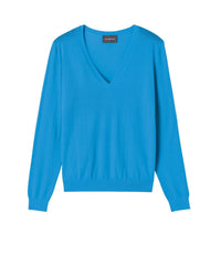 RECO110Pull Col V Ultrafin - Bleu Caldero