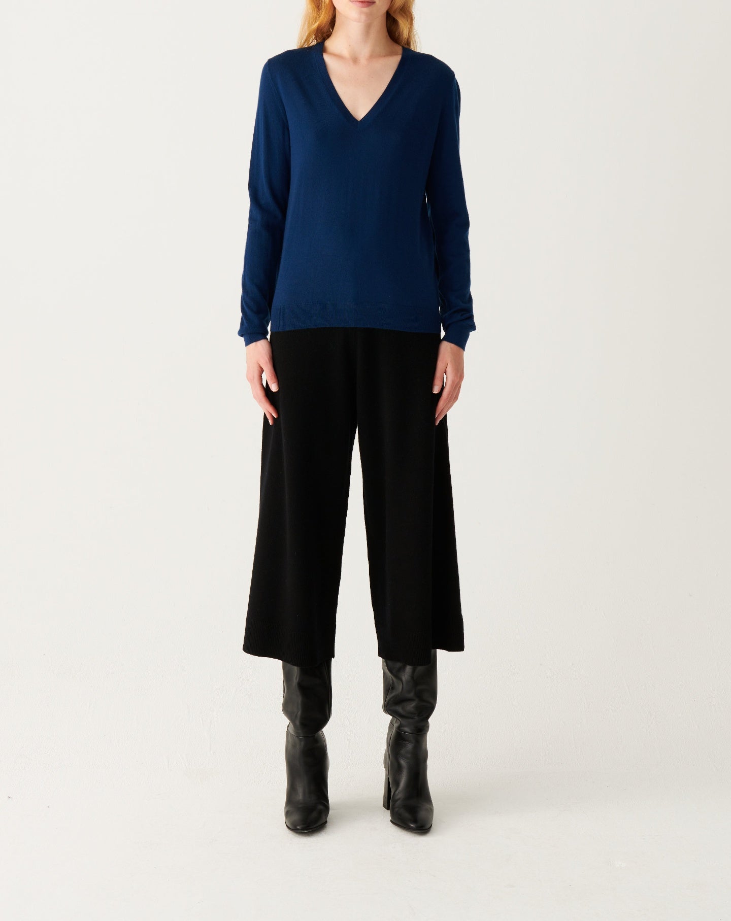 RECO110Pull Col V Ultrafin - Bleu Phare