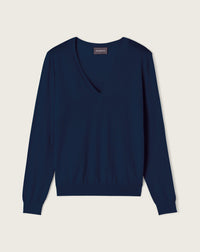 RECO110Pull Col V Ultrafin - Bleu Phare