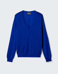 RECO110Pull Col V Ultrafin - Bleu Delphinium