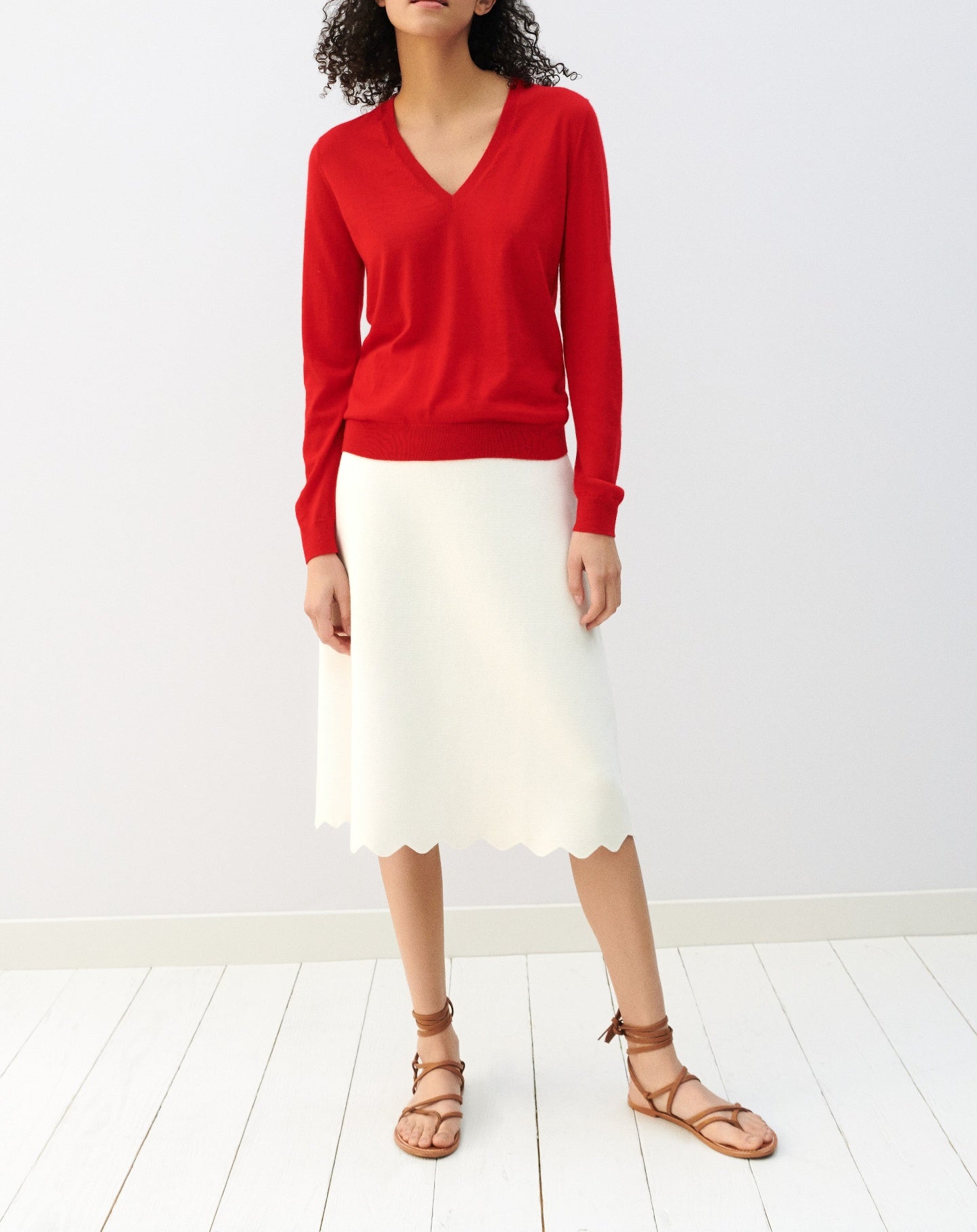 RECO110Pull Col V Ultrafin - Rouge Gorge