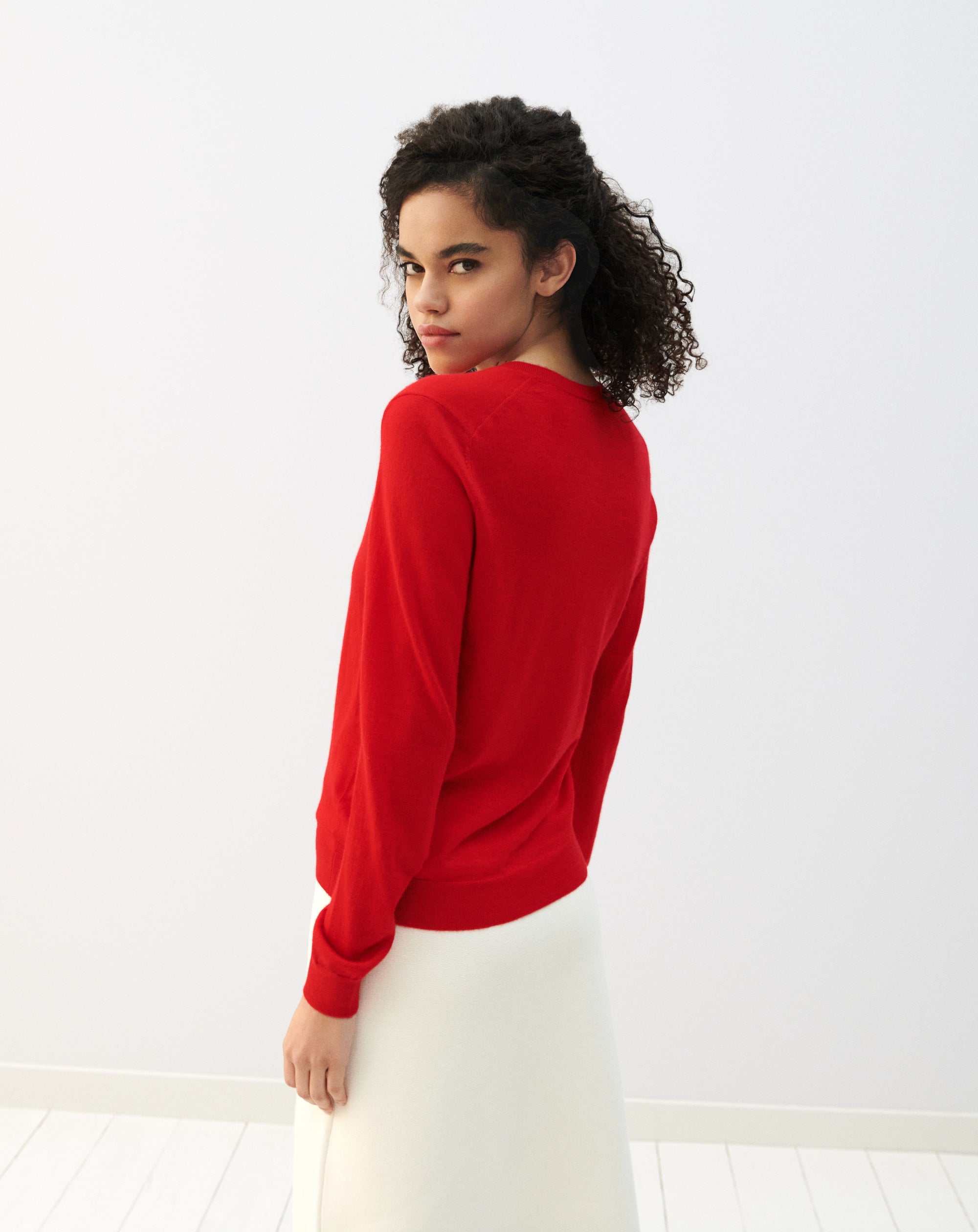RECO110Pull Col V Ultrafin - Rouge Gorge