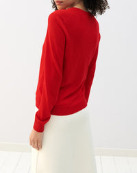 RECO110Pull Col V Ultrafin - Rouge Gorge