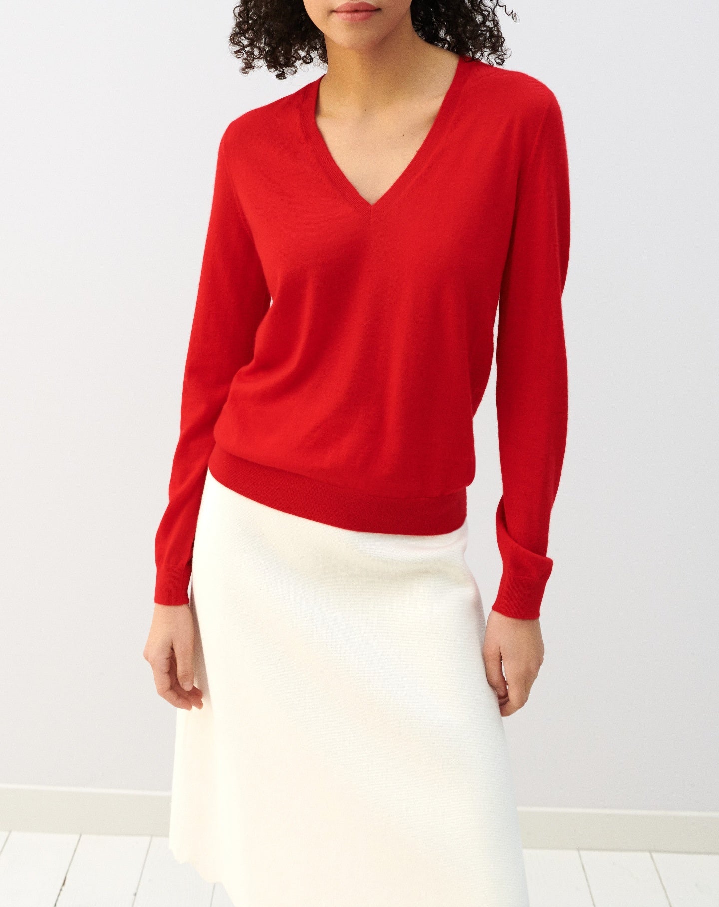 RECO110Pull Col V Ultrafin - Rouge Gorge