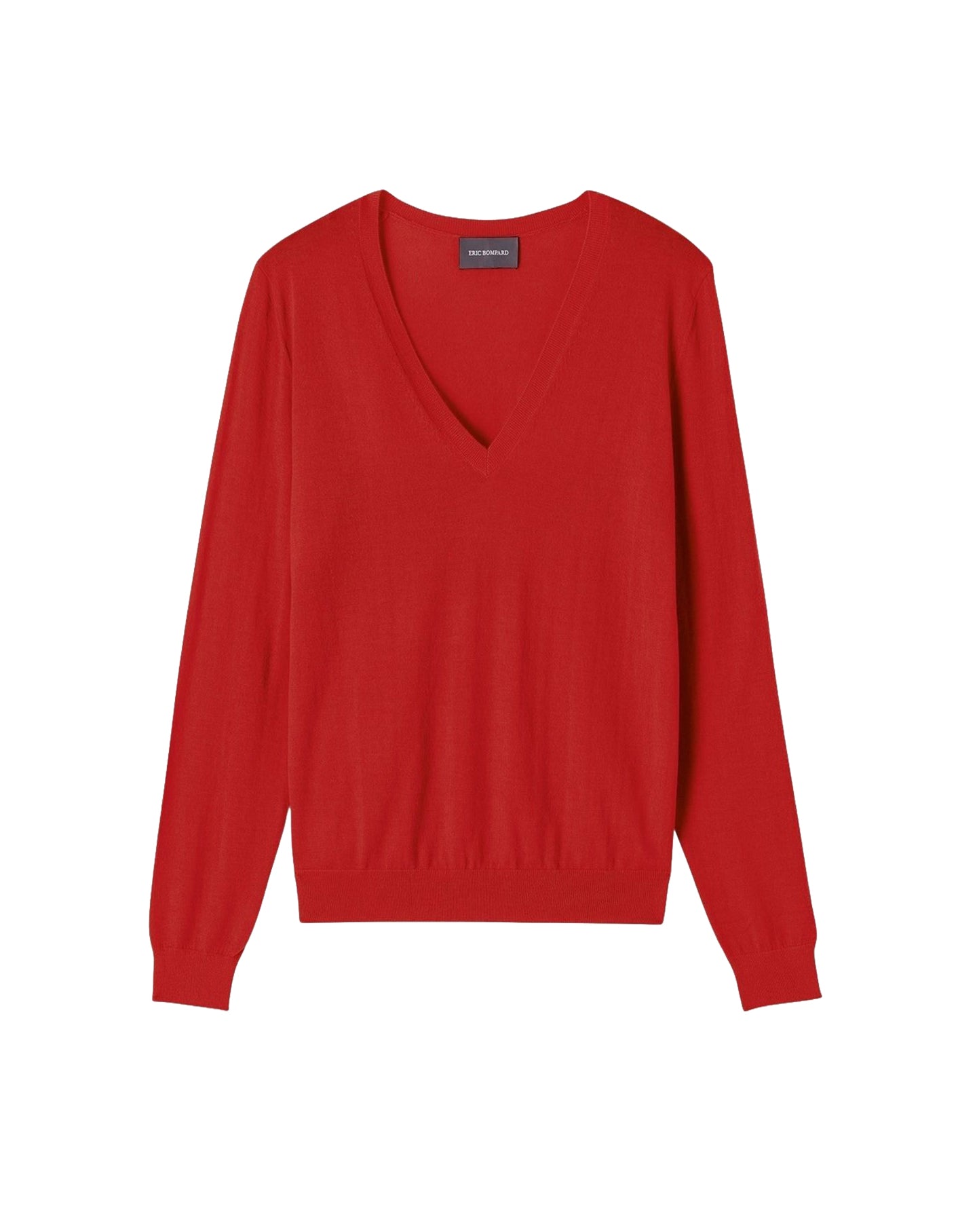 Ultra-fine V-neck cashmere jumper - Guarana Red