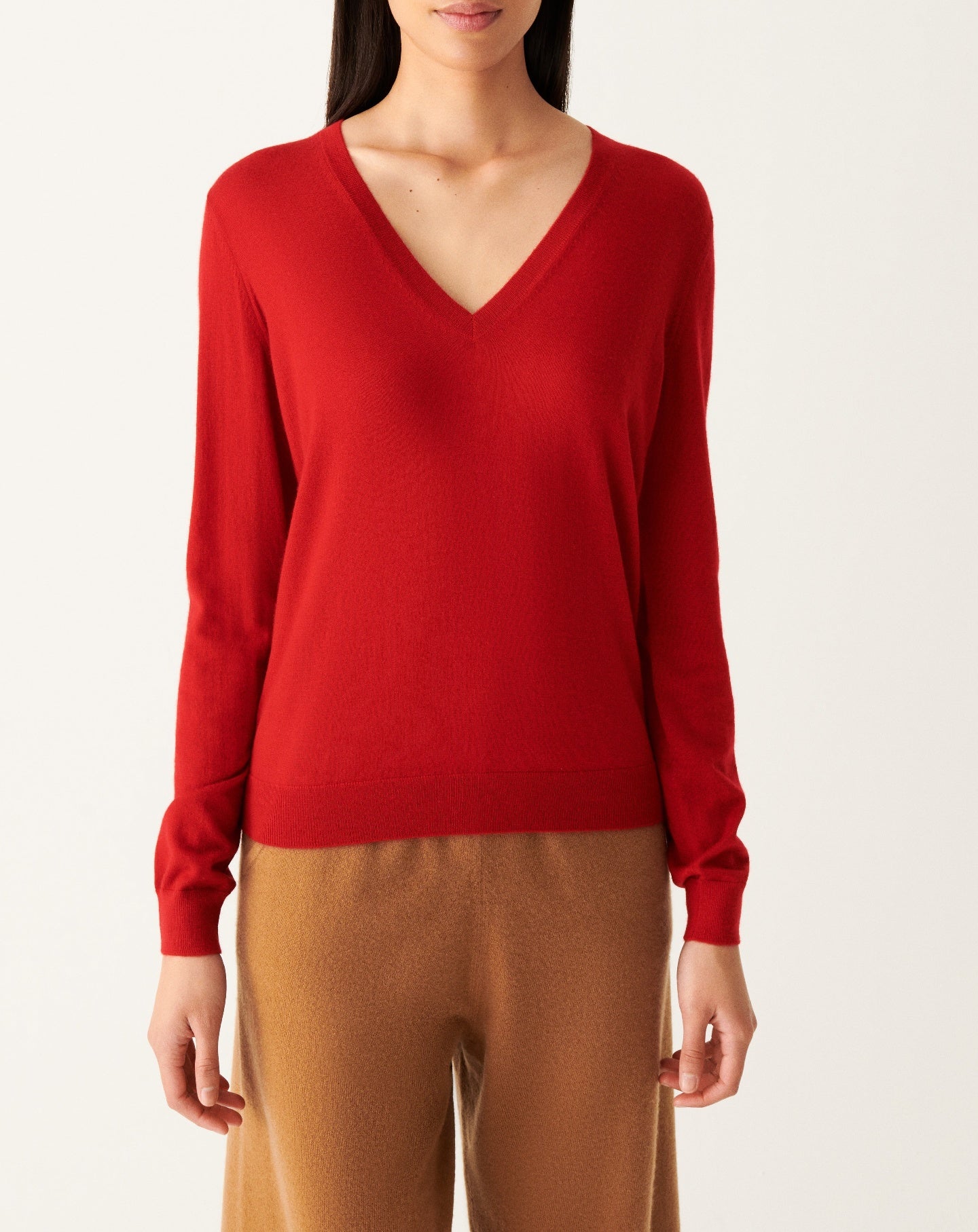 RECO110Pull Col V Ultrafin - Rouge Guarana