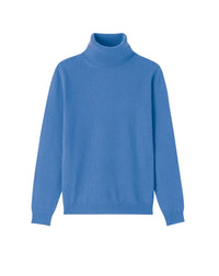 Classic cashmere roll-neck jumper - Kinetic Blue