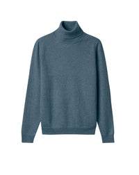 Classic cashmere roll-neck jumper - Mineral Blue