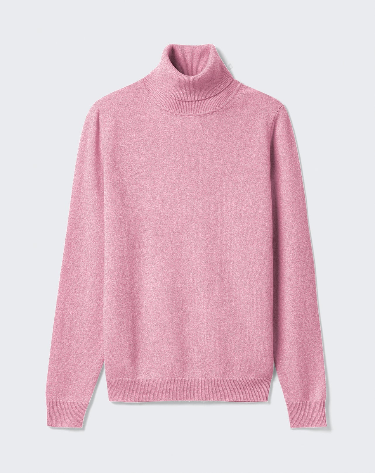 RECO115Pull Col Roulé Classique - Rose Loukoum