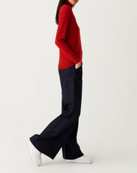 RECO115Pull Col Roulé Classique - Rouge College