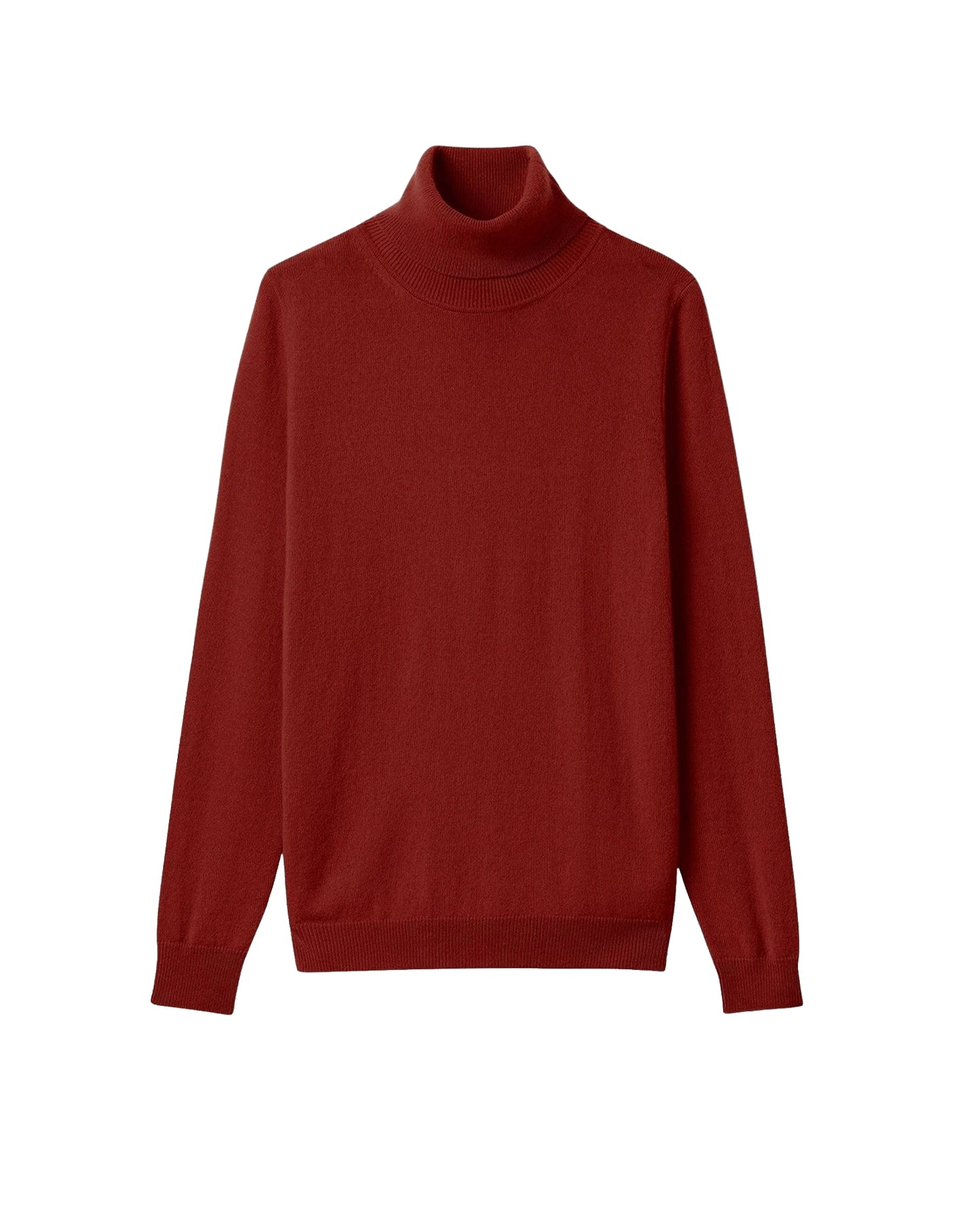 Classic cashmere roll-neck jumper - Brick Red