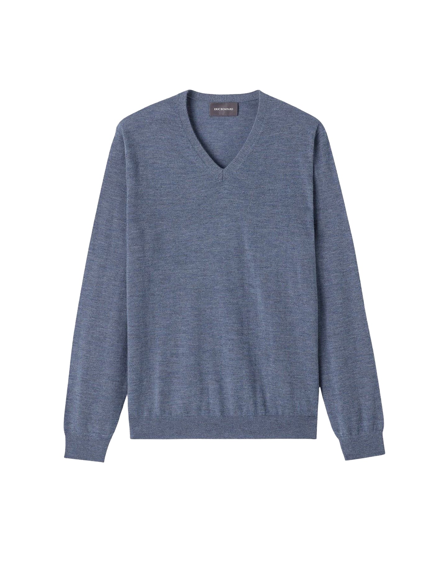 Ultra-fine V-neck cashmere jumper - Apatite Blue