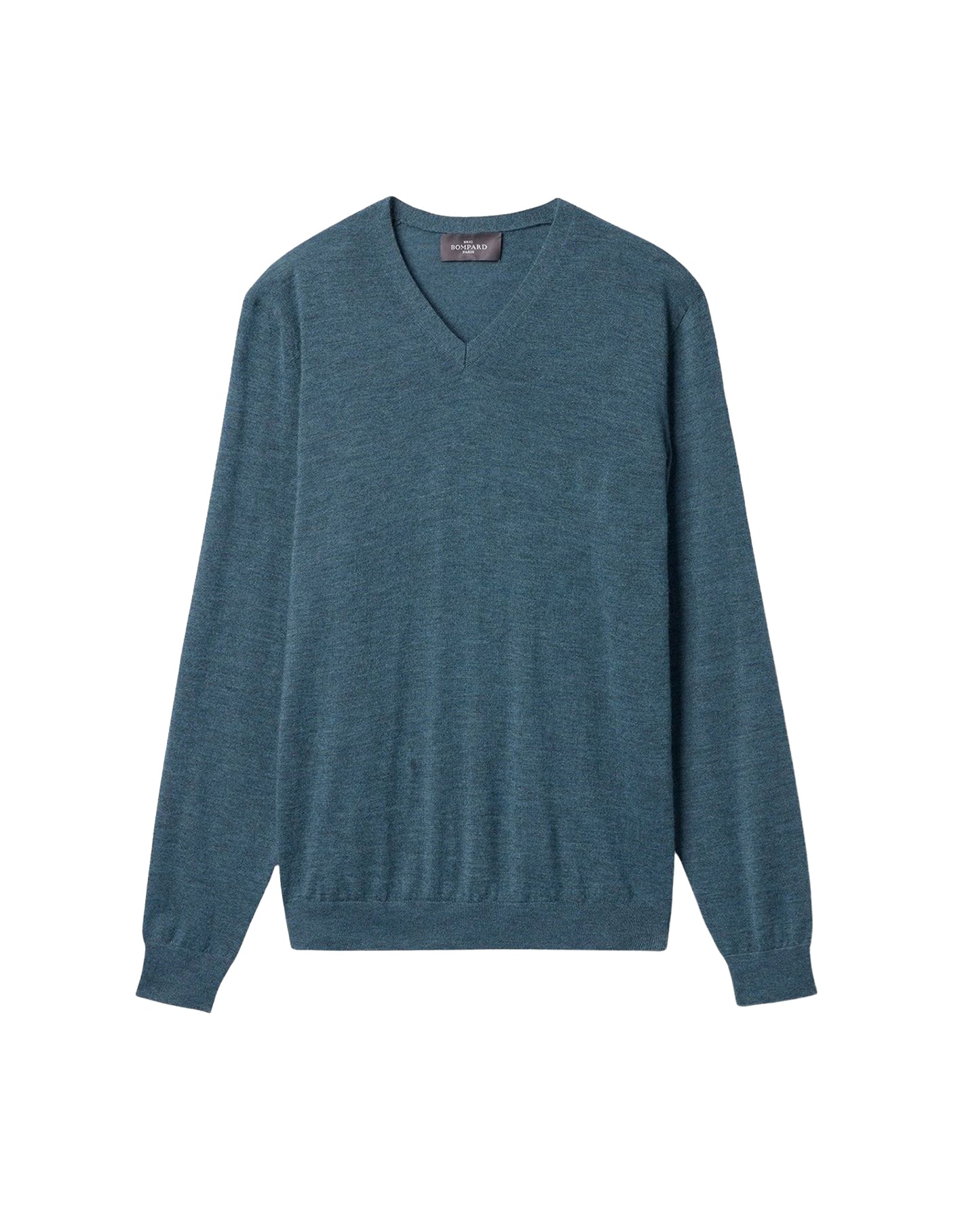 Ultra-fine V-neck cashmere jumper - Mineral Blue
