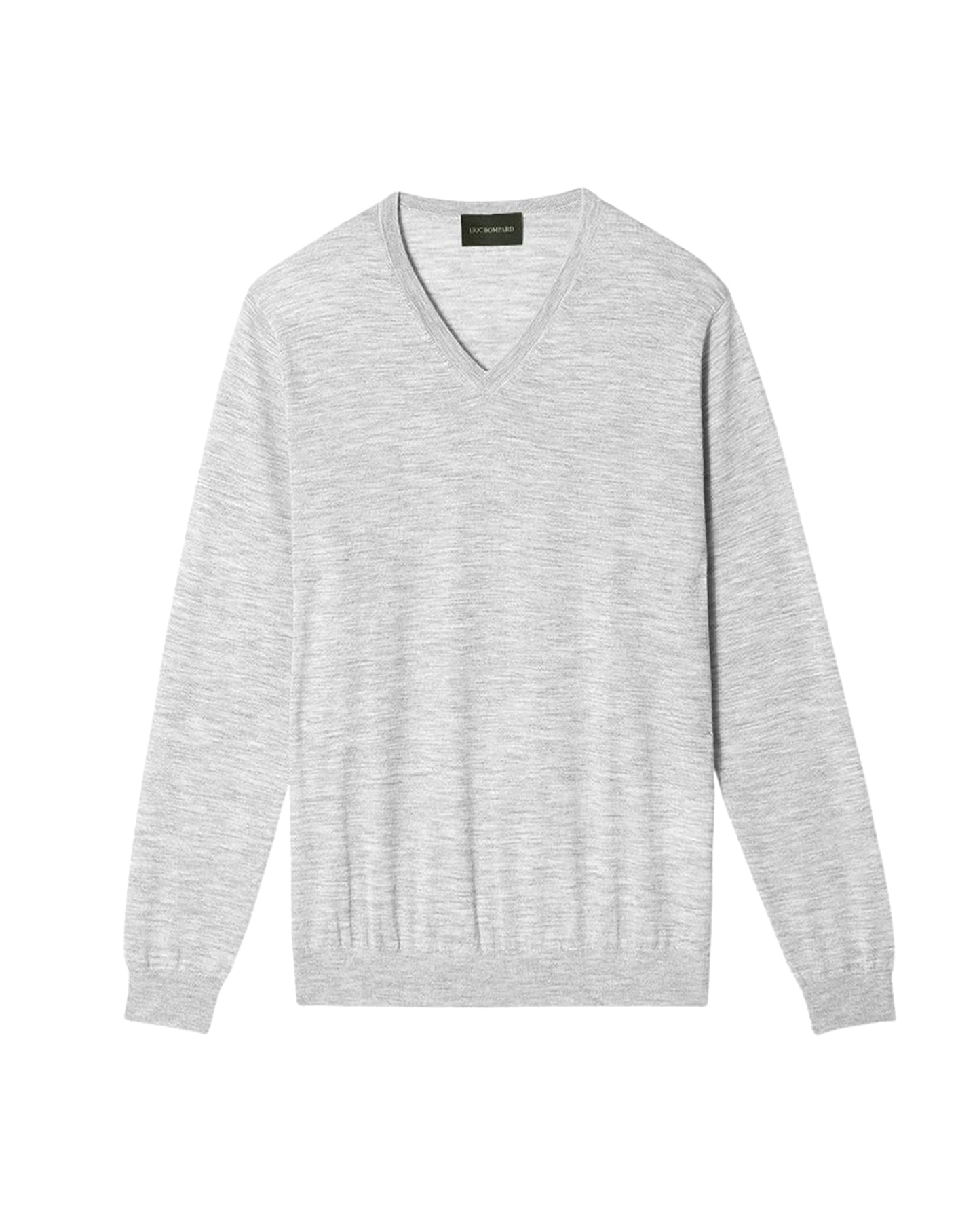Ultra-fine V-neck cashmere jumper - Givre