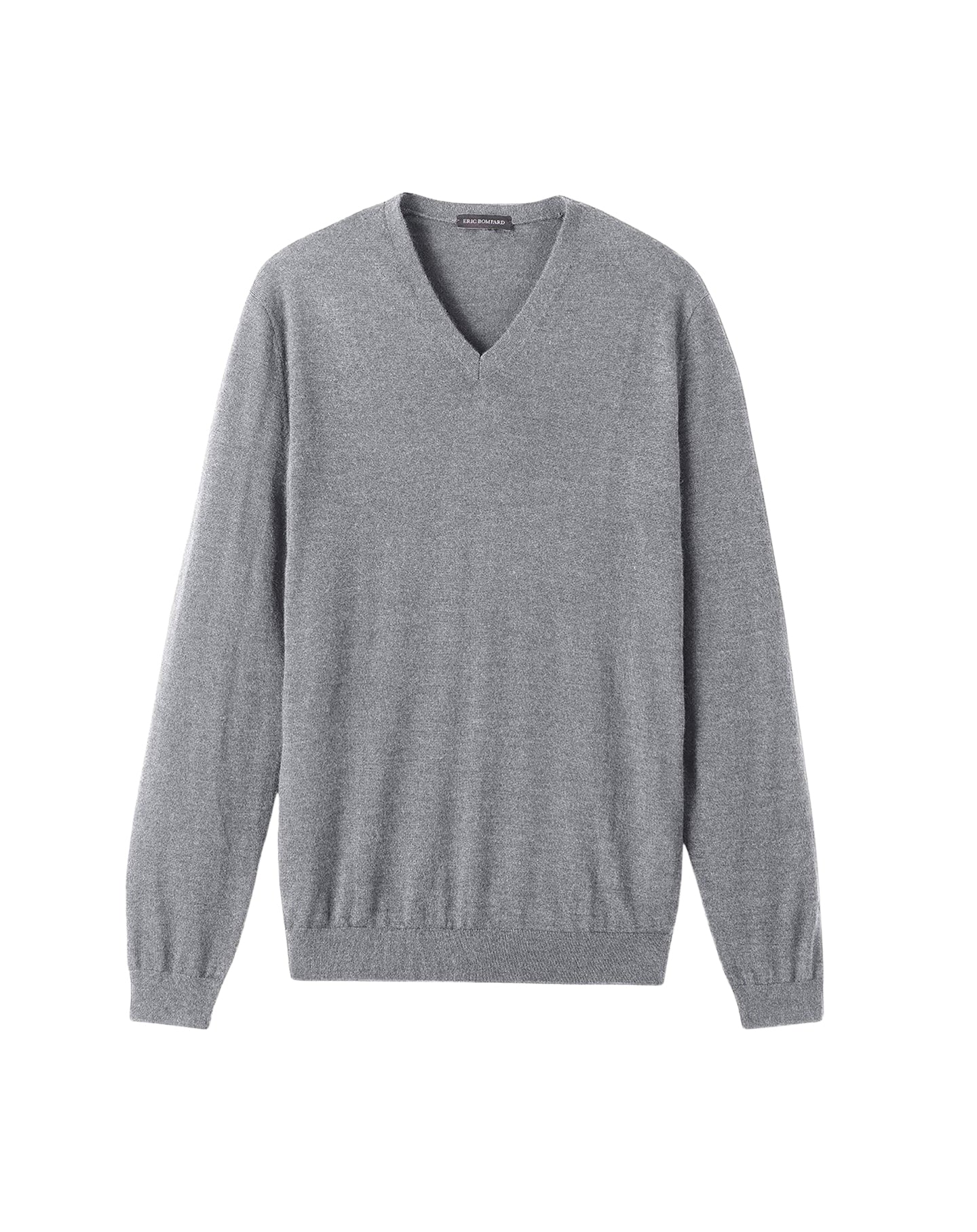 Pull col V ultrafin en cachemire -  Flanelle