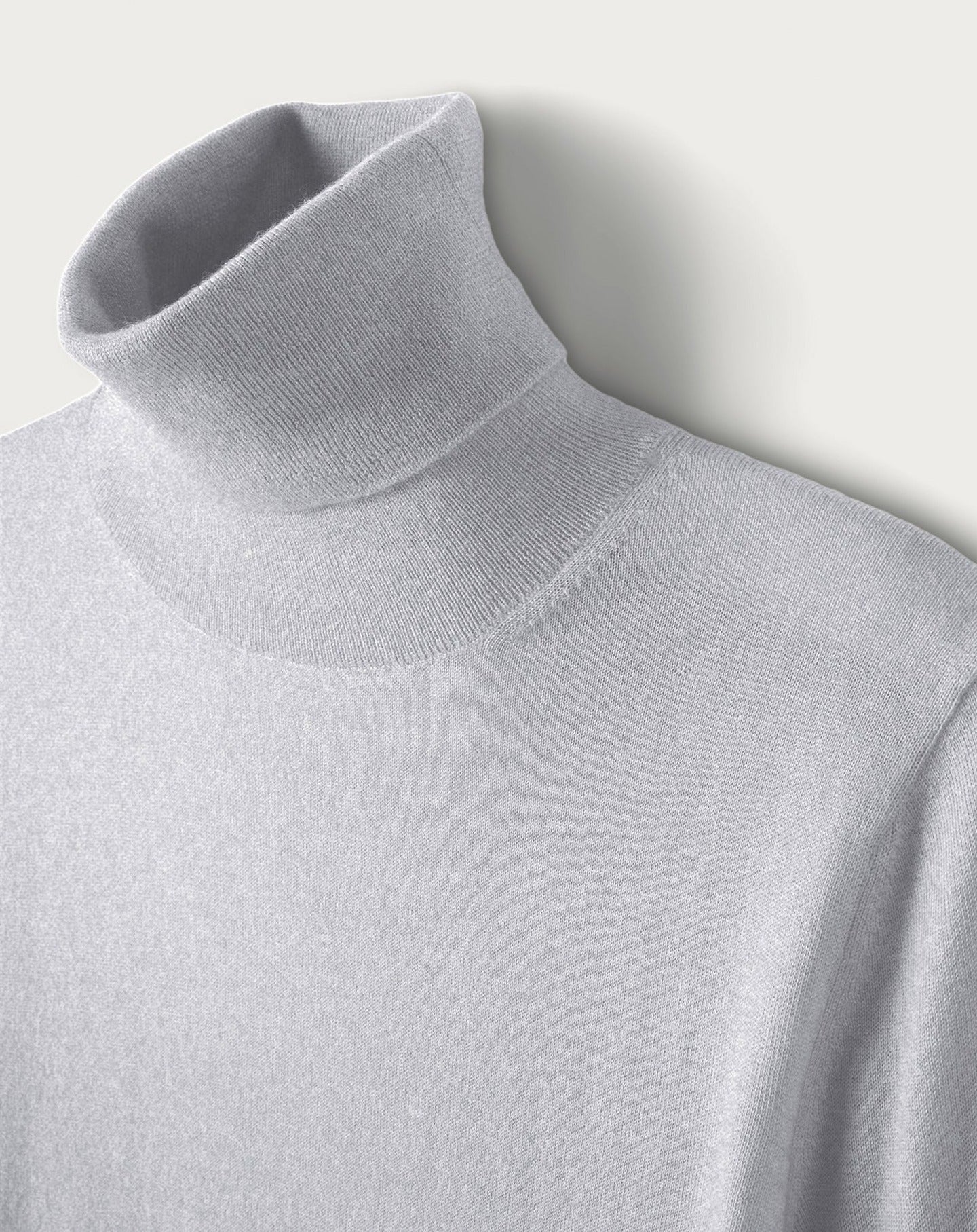 Ultra-fine cashmere roll-neck jumper - Givre
