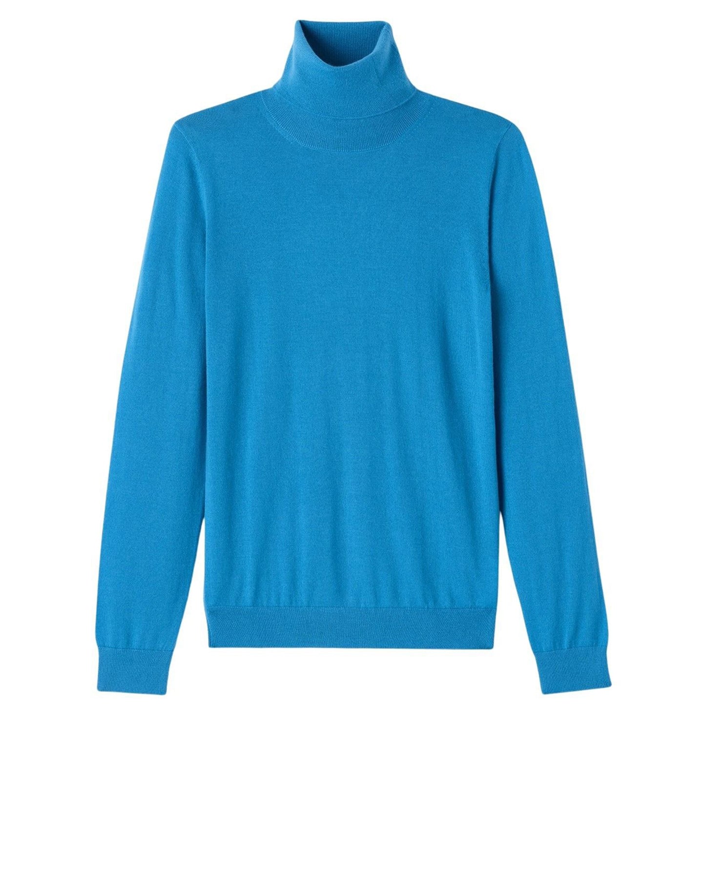 RECO115Pull Col Roulé Ultrafin - Bleu Caldero