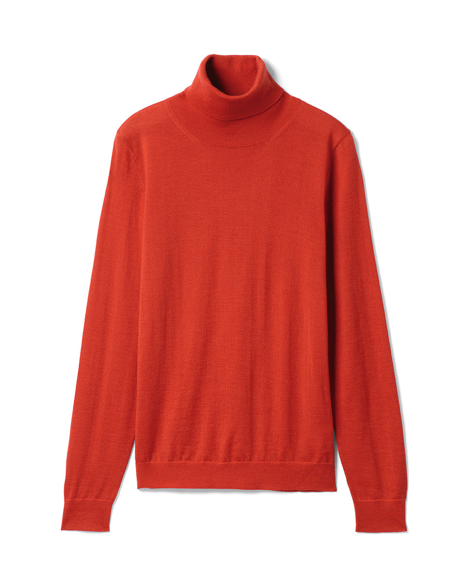 RECO115Pull Col Roulé Ultrafin - Bleu Caldero